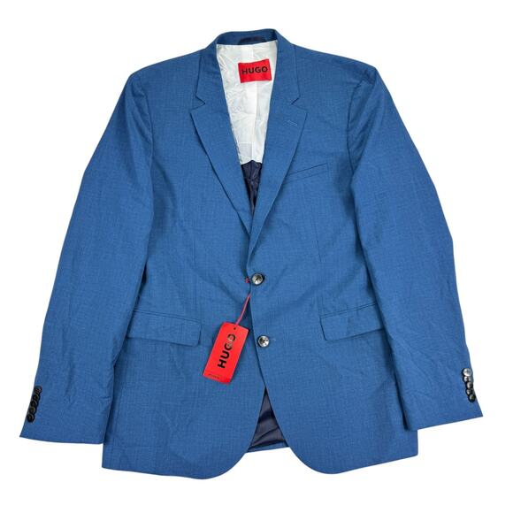 Hugo Boss Mens Modern Fit Performance Stretch Suit Jacket Blue 42L